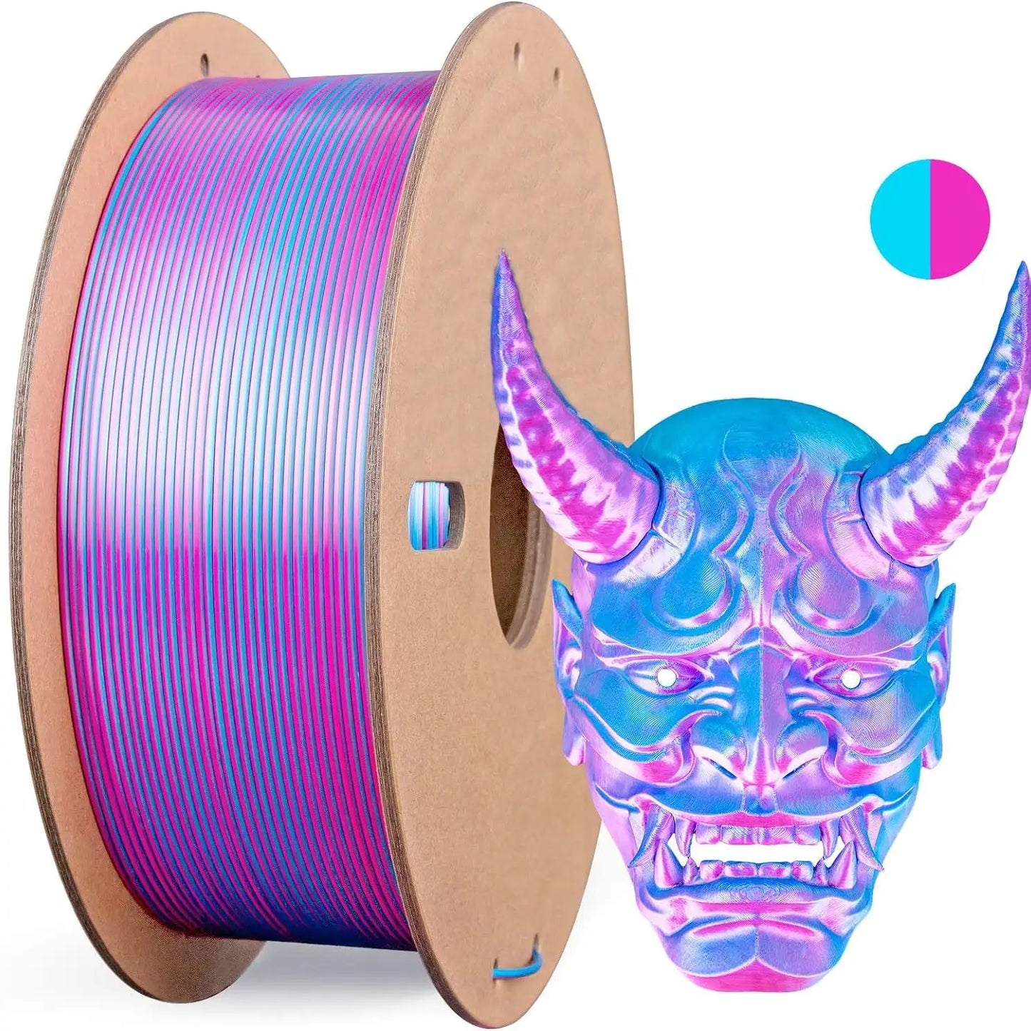 Multicolor Dual / Tri Color Silk PLA Filament 1.75mm – 250g Shiny for FDM 3D Printers