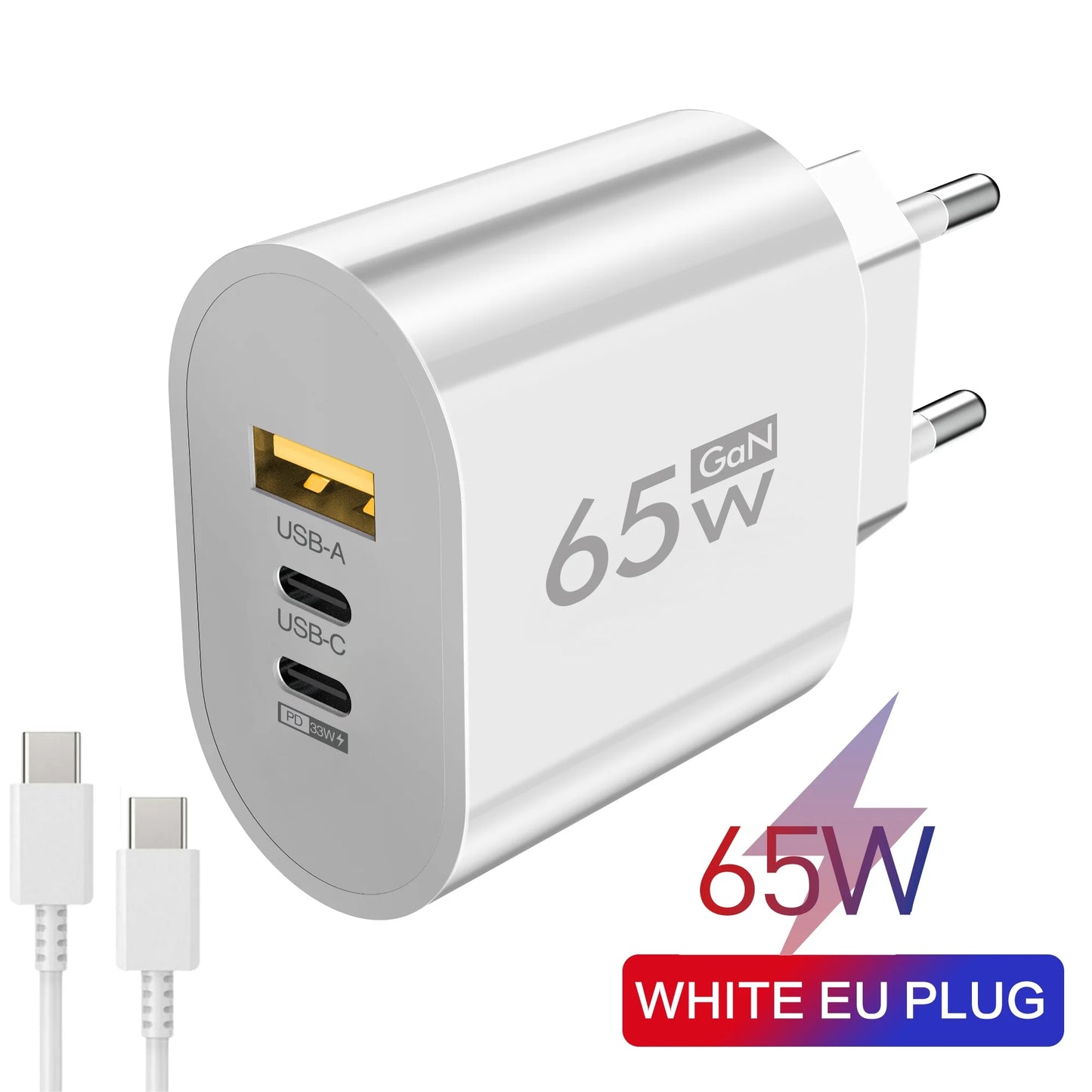 65W GaN Multi-Port USB-C Charger