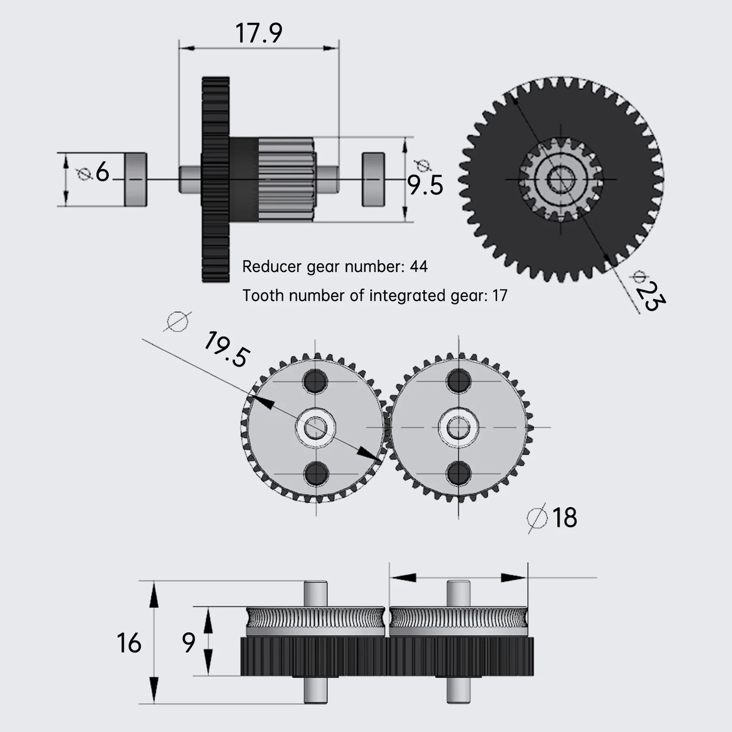 HGX Extruder Gear Kit