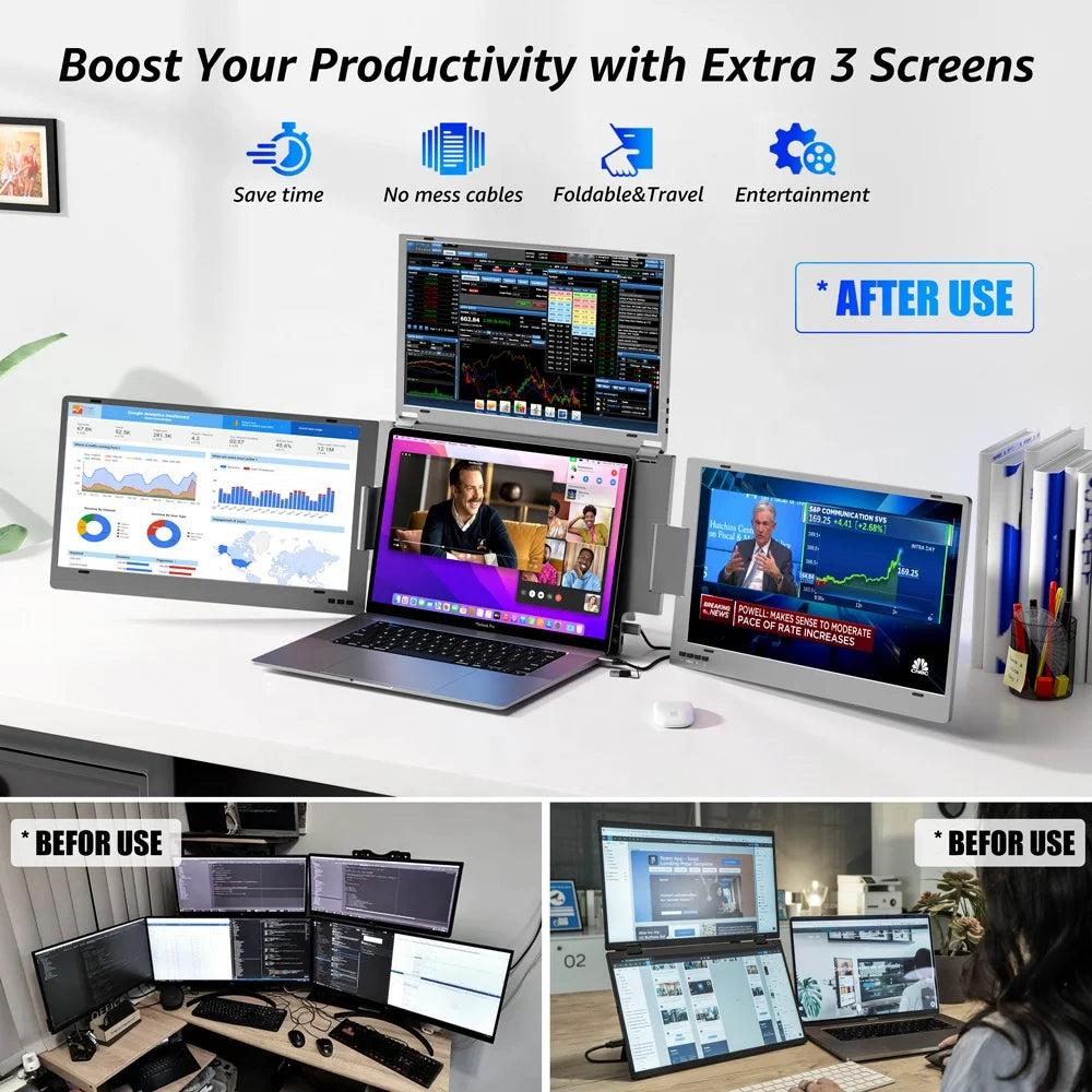 Triple Screen Laptop Monitor