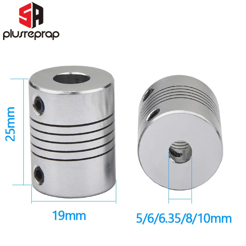 Flexible Jaw Coupling Coupler – 5 / 6 / 6.35 / 8 / 10mm Shaft for 3D Printer Stepper Motors