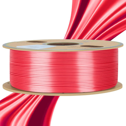 Silk PLA Filament 1.75mm – 250g Shiny Red, Blue, Green, White, Gold, Silver & Black