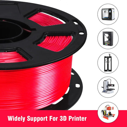 Silk PLA Filament 1.75mm – 250g Shiny Red, Blue, Green, White, Gold, Silver & Black