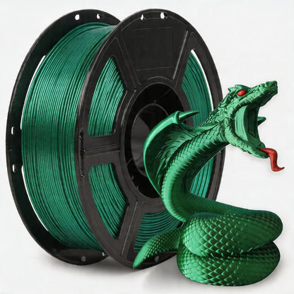 Silk PLA Filament 1.75mm – 250g Shiny Red, Blue, Green, White, Gold, Silver & Black