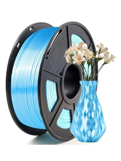 Silk PLA Filament 1.75mm – 250g Shiny Red, Blue, Green, White, Gold, Silver & Black
