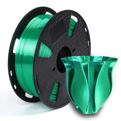 Silk Jade Green PLA Filament 1.75mm – 250g / 500g / 1kg Shiny Smooth for FDM 3D Printers
