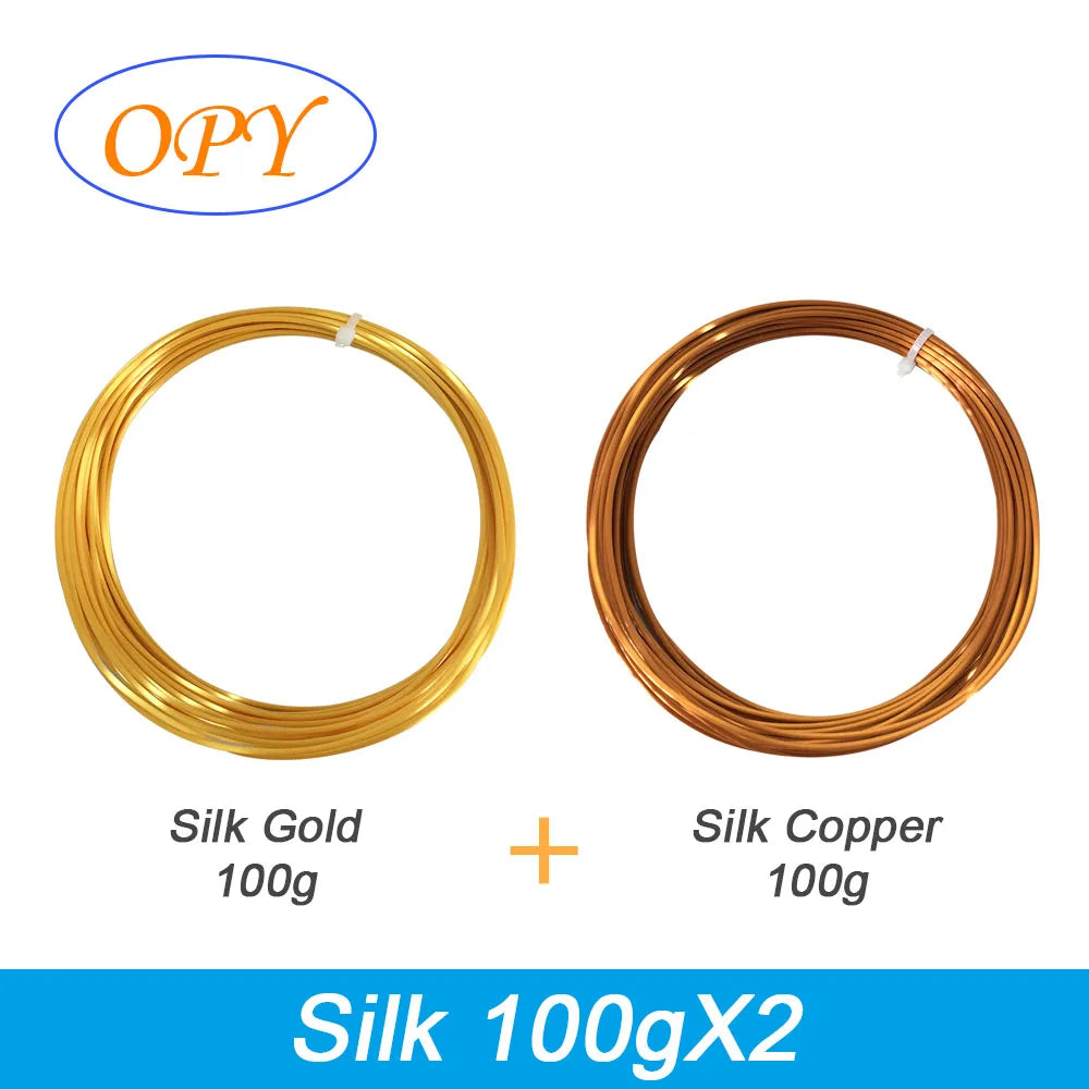 Silk PLA Filament 1.75mm – 1kg Sample Gold, Silver, Copper, Metal Gray, Blue & Green