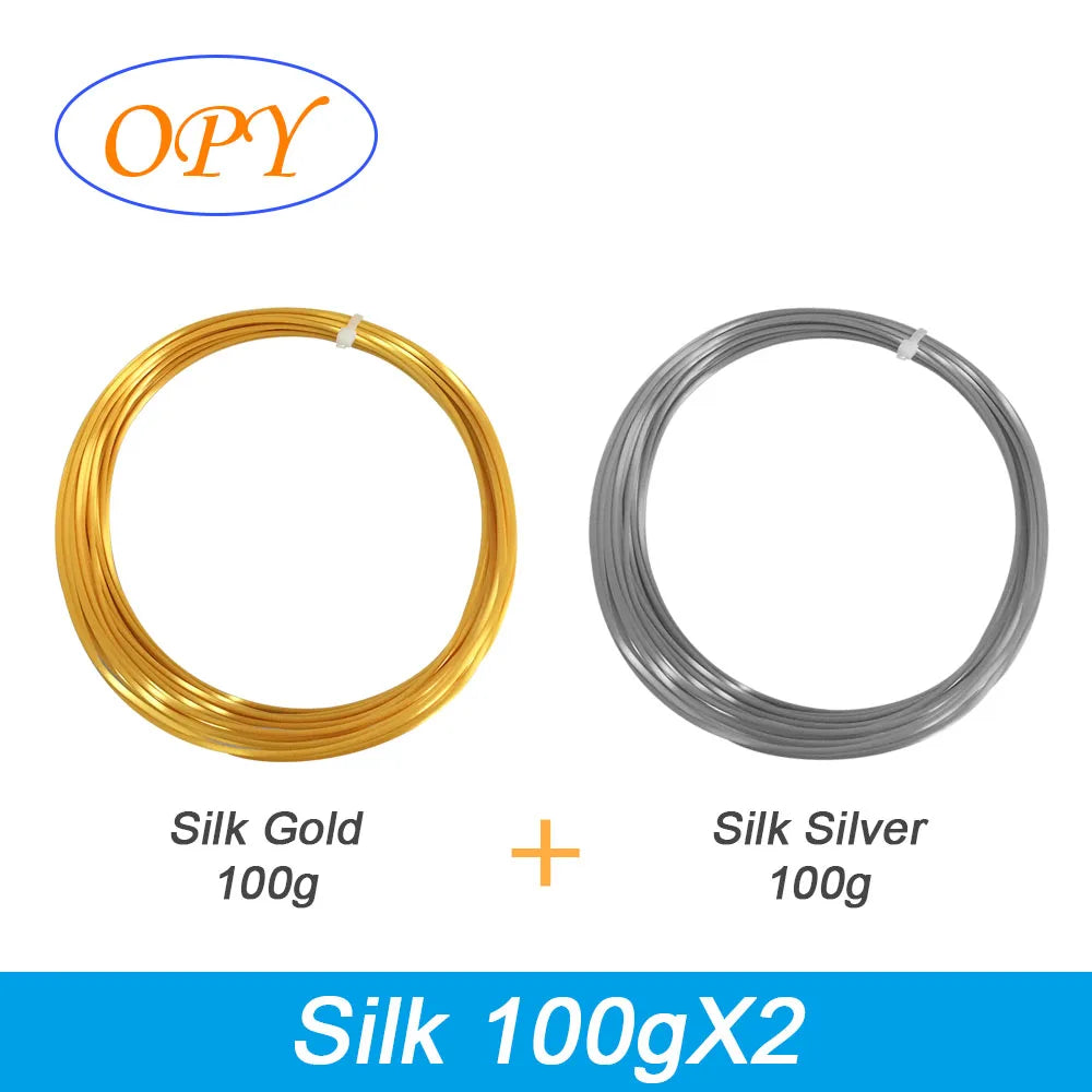 Silk PLA Filament 1.75mm – 1kg Sample Gold, Silver, Copper, Metal Gray, Blue & Green