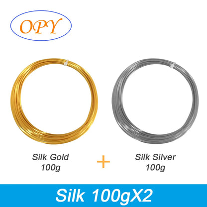 Silk PLA Filament 1.75mm – 1kg Sample Gold, Silver, Copper, Metal Gray, Blue & Green