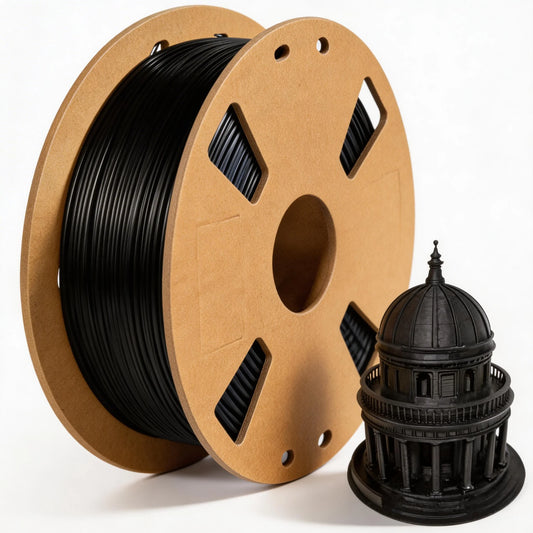 PLA+ Filament 1.75mm Black – 1kg Neatly Wound ±0.02mm High-Strength 3D Printer Filament
