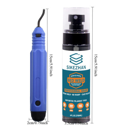 3D Printer Bed Adhesion Aid & Deburring Finishing Tool – Strong Hold, Easy Lift-Off
