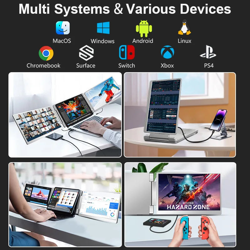 Portable Triple Screen Monitor