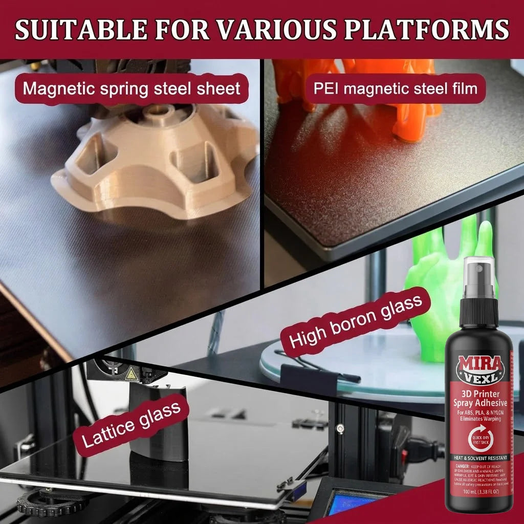 3D Printer Bed Adhesive Spray – Anti-Warping Easy Release for PLA, ABS, PETG & TPU