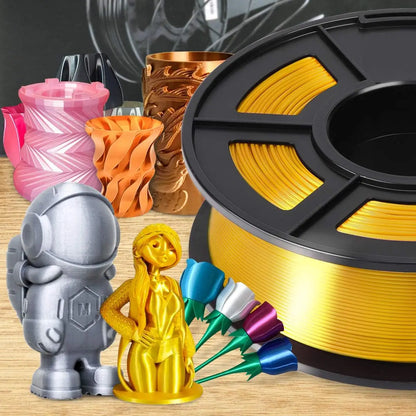 MANLANG Silk Gold PLA Filament – 1.75mm Shiny Metallic Finish