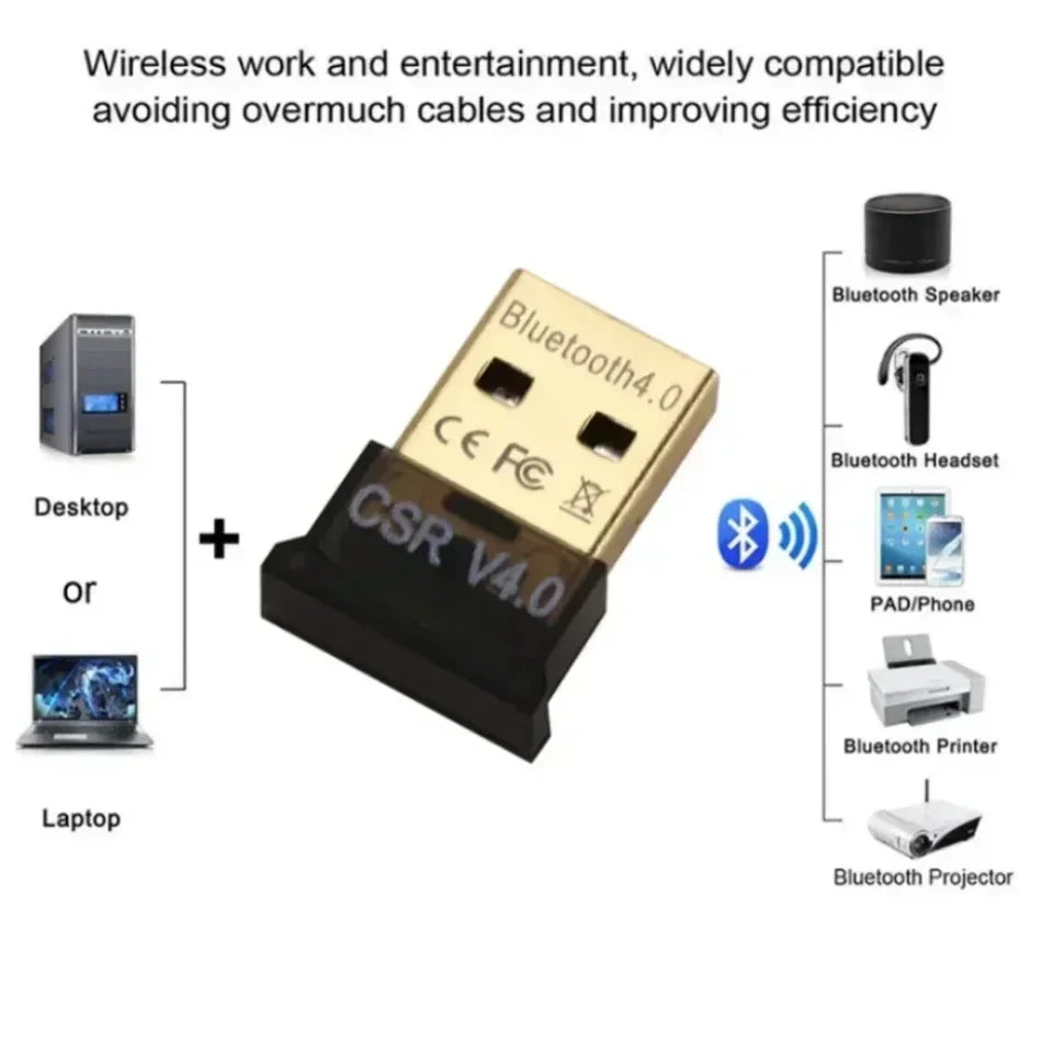USB Bluetooth 5.3 Adapter – Wireless Transmitter & Receiver Dongle for PC / Laptop