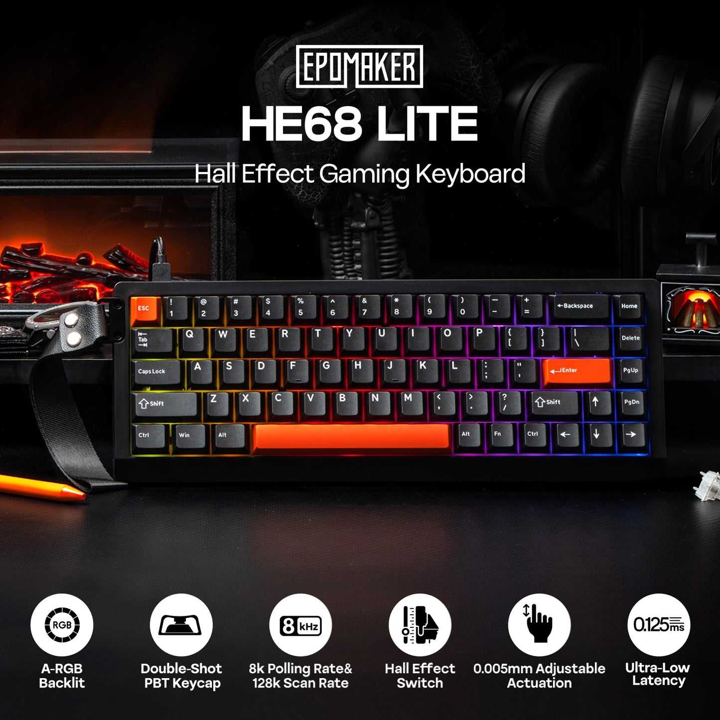 EPOMAKER HE68 Lite Magnetic Keyboard