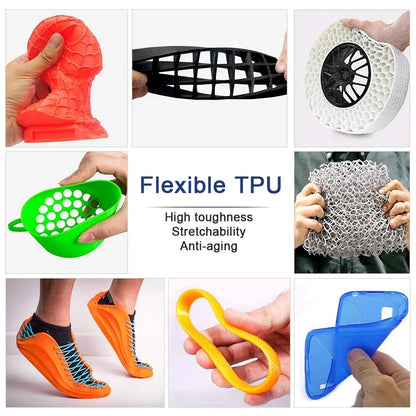 Flexible TPU Filament 1.75mm – 200g Translucent Glow-in-the-Dark 95A for FDM 3D Printers