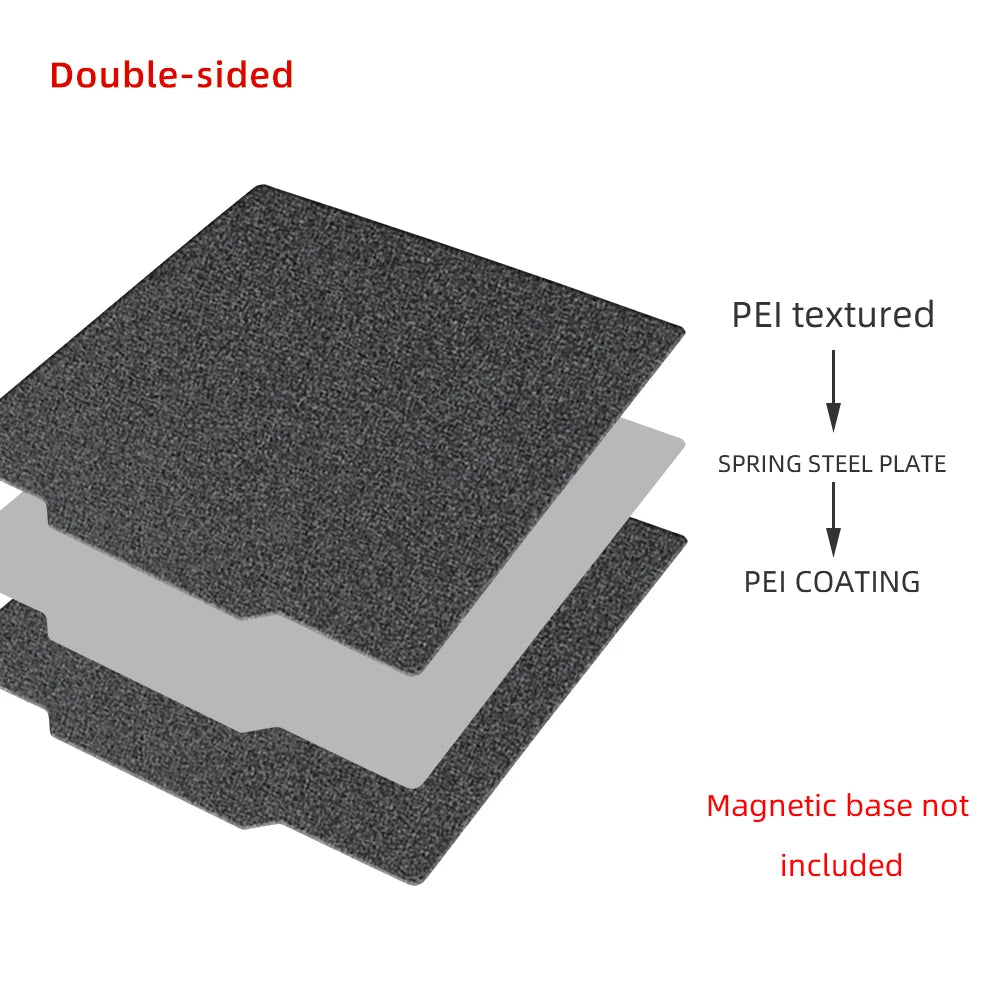PEI Spring Steel Build Plate – Powder Coated Frosted Sheet for Ender 3 / CR-10 & More