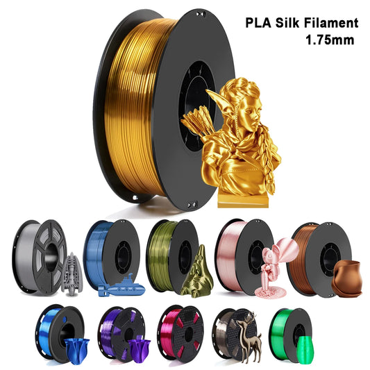 Silk PLA Filament – 1.75mm Shiny Metallic Finish 3D Printer Filament