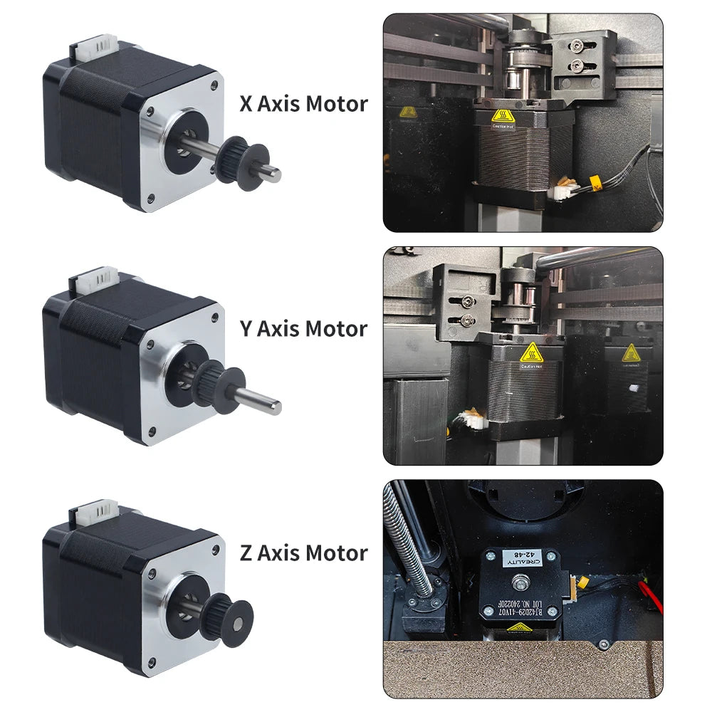 Creality K1 Max XYZ Axis Stepper Motors – High Quality Replacement with Small Gears