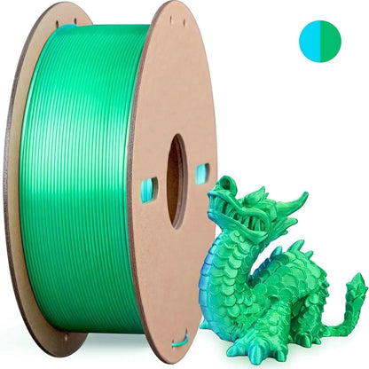 Multicolor Dual / Tri Color Silk PLA Filament 1.75mm – 250g Shiny for FDM 3D Printers