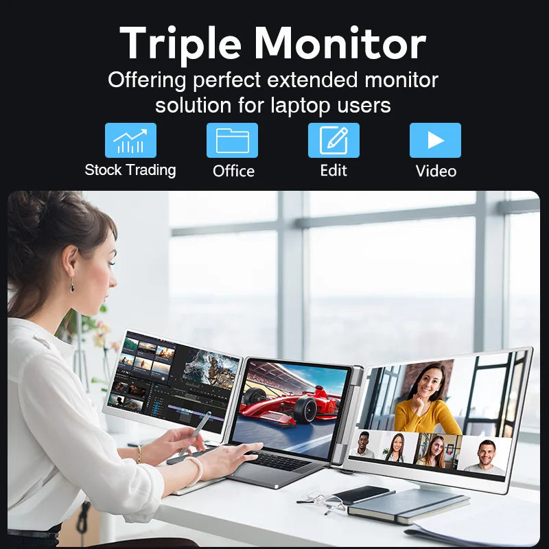 Portable Triple Screen Monitor