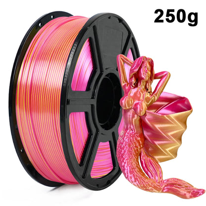 250g 500g 1Kg PLA Filament Silk Black Red Dual Color