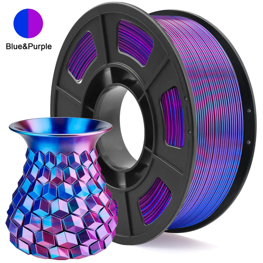 Silk PLA Filament 1.75mm – Dual Color Blue & Purple 250g for FDM 3D Printers