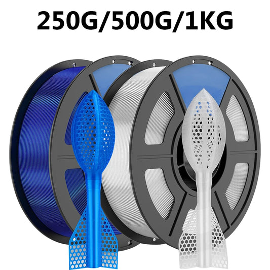 TPU Flexible Filament 1.75mm – 250g / 500g / 1kg Transparent Blue & Clear for FDM 3D Printers