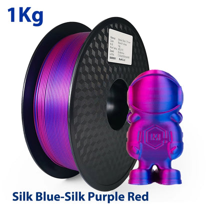 250g 500g 1Kg PLA Filament Silk Black Red Dual Color