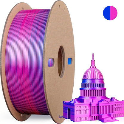 Multicolor Dual / Tri Color Silk PLA Filament 1.75mm – 250g Shiny for FDM 3D Printers