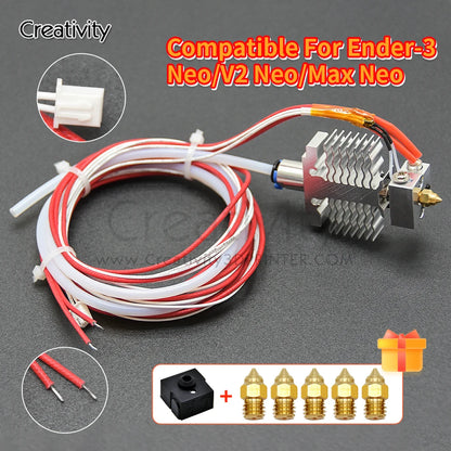 Creality Ender 3 V2 Neo / Max Neo Assembled Hotend Kit – Heatsink, Heat Block, Throat & Silicone Sock
