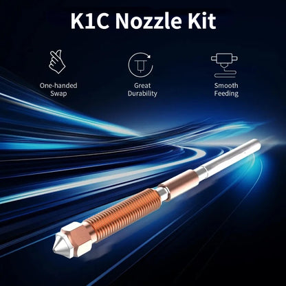 Creality K1C Hardened Steel Nozzle Set – Abrasion-Resistant Replacement Nozzles