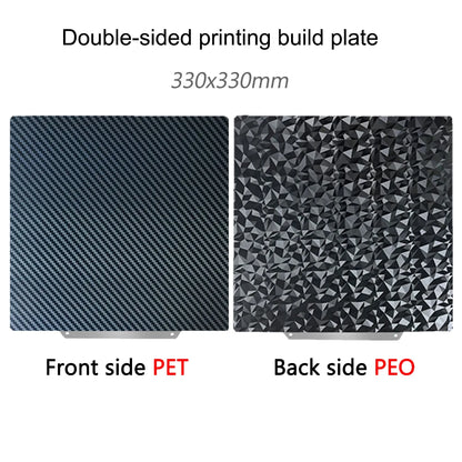Anycubic Kobra 2 Plus Build Plate – Double-Sided Textured PEI Powder Coated Spring Steel Sheet 330x330mm
