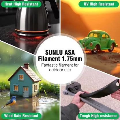 SUNLU ASA Filament 1.75mm – 1kg UV-Resistant Spool for FDM 3D Printers