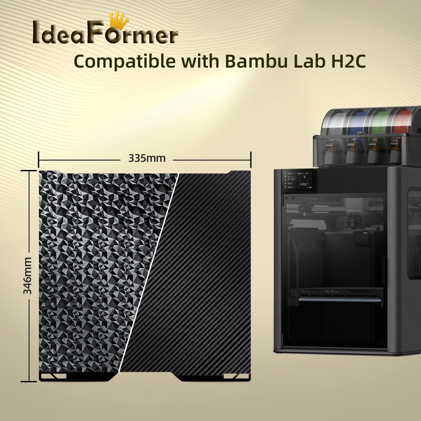 Bambu Lab H2C Build Plate – Double-Sided PEO / PET Smooth Spring Steel Sheet