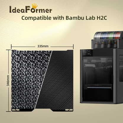 Bambu Lab H2C Build Plate – Double-Sided PEO / PET Smooth Spring Steel Sheet
