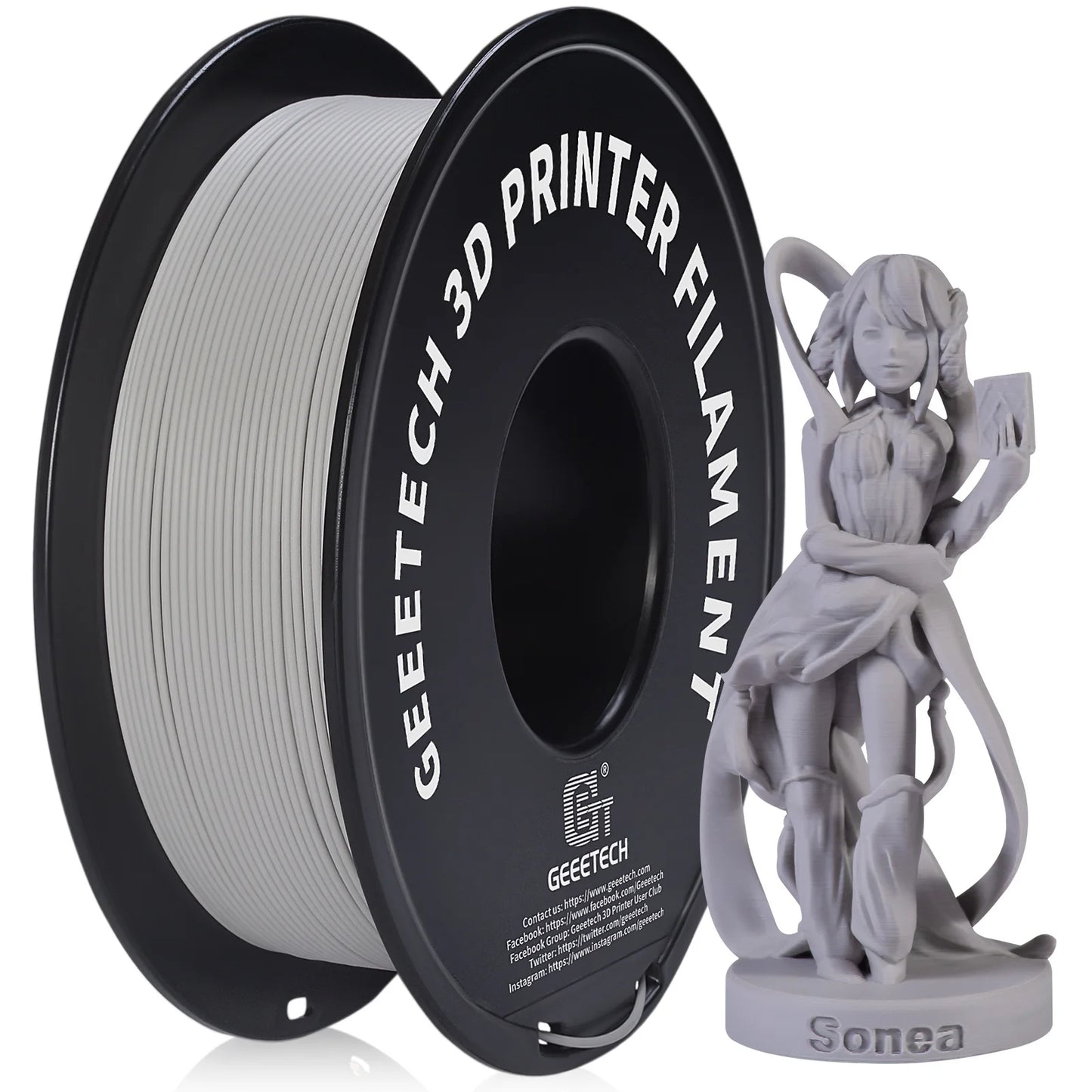 Geeetech Matte PLA Filament 1.75mm – 1kg Spool Vacuum Packed for FDM 3D Printers
