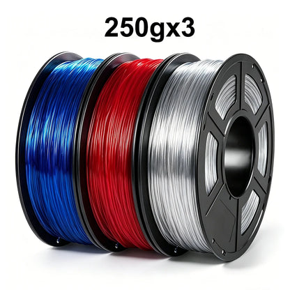 TPU Transparent Flexible Filament 1.75mm – 250g x3 Rolls Translucent Blue for FDM 3D Printers