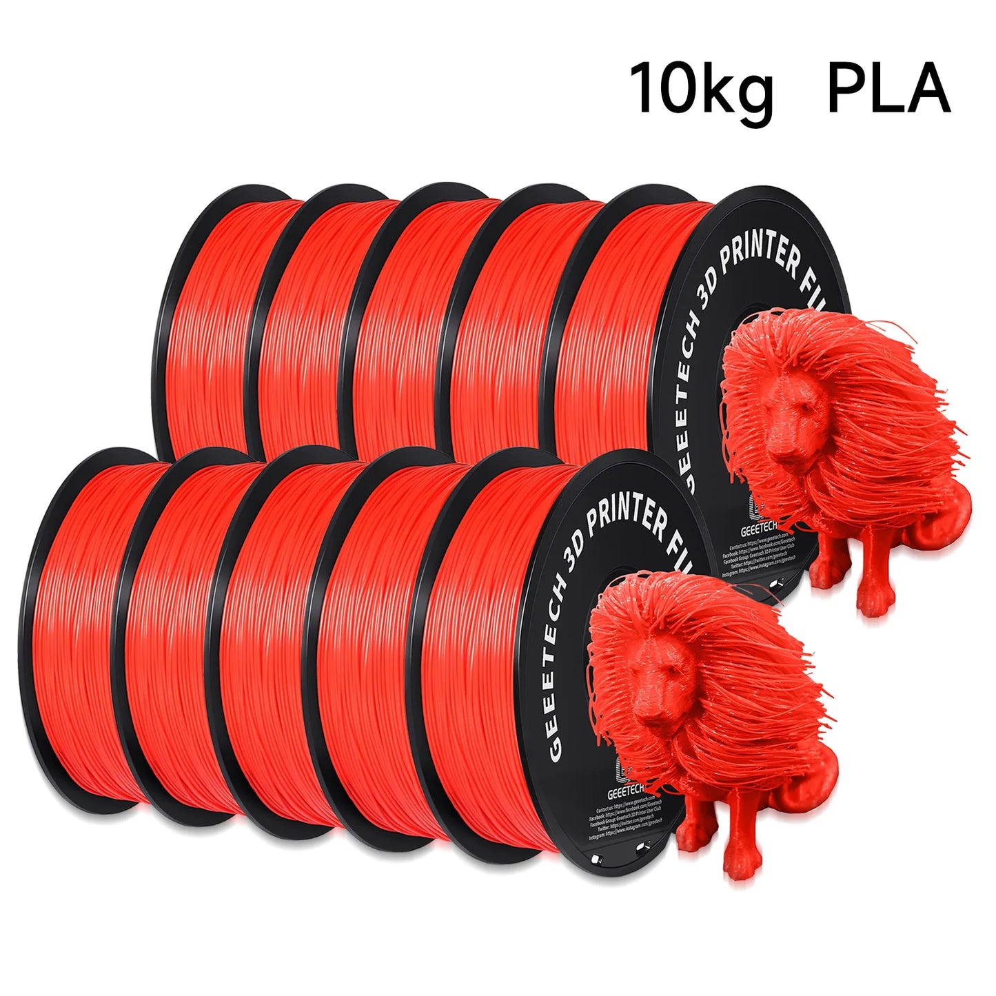 PLA Filament 1.75mm 10pcs