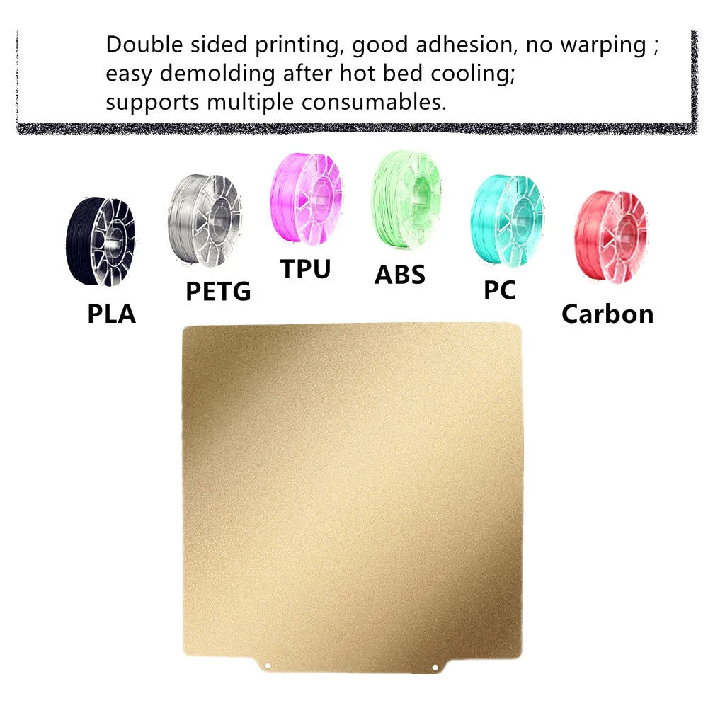 Anycubic Kobra 2 Plus Build Plate – Double-Sided Textured PEI Powder Coated Spring Steel Sheet 330x330mm