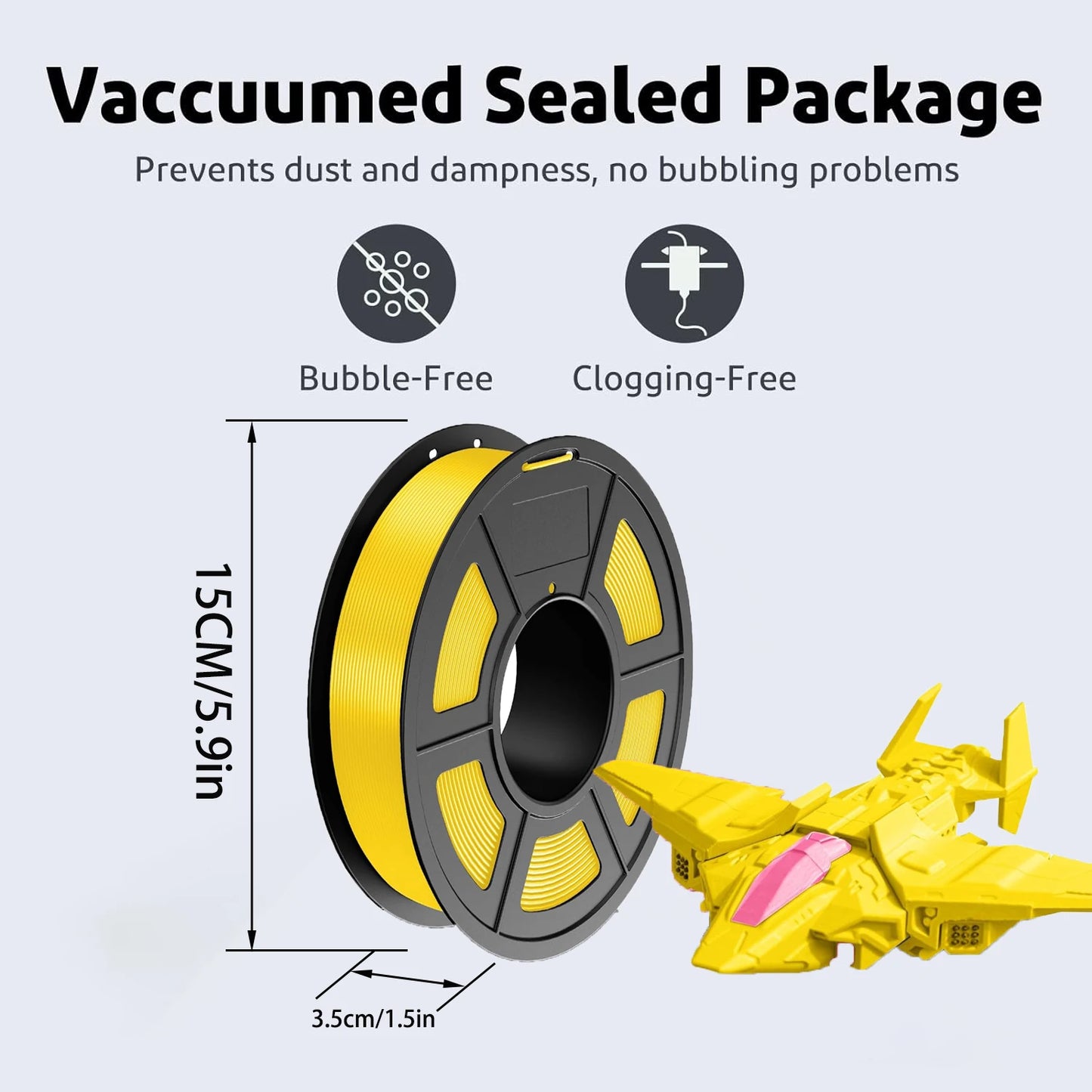 PLA Filament 1.75mm – 2x250g High Toughness Pink & Yellow for FDM 3D Printers