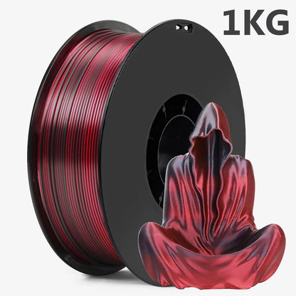 250g 500g 1Kg PLA Filament Silk Black Red Dual Color