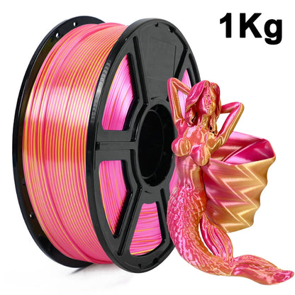 250g 500g 1Kg PLA Filament Silk Black Red Dual Color