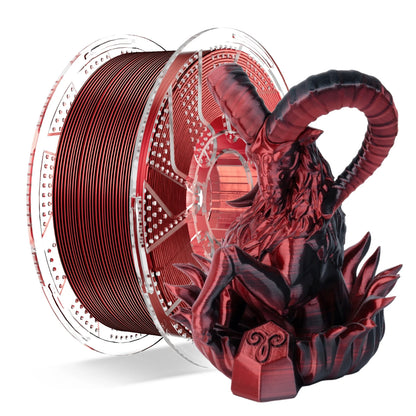 Conjure PLA 1.75mm Black Red Dual Color Filament 1KG