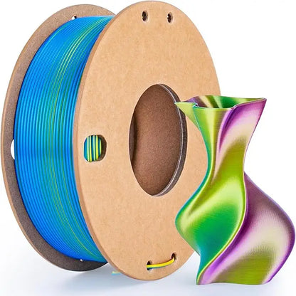 Multicolor Dual / Tri Color Silk PLA Filament 1.75mm – 250g Shiny for FDM 3D Printers