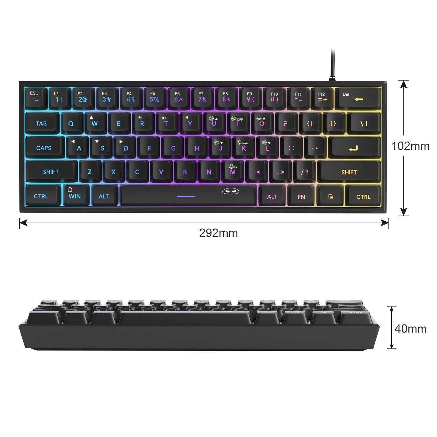 MageGee 60% RGB Gaming Keyboard