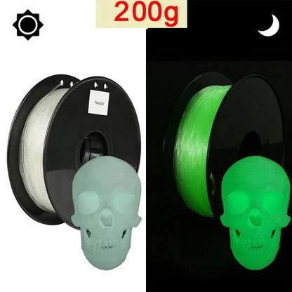 Flexible TPU Filament 1.75mm – 200g Translucent Glow-in-the-Dark 95A for FDM 3D Printers