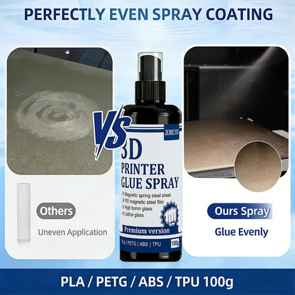 3D Printer Bed Adhesive – Strong First Layer Grip for Glass & PEI, No Warp, Easy Release