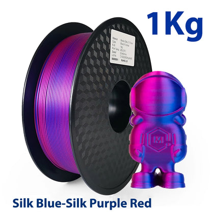 250g 500g 1Kg PLA Filament Silk Black Red Dual Color